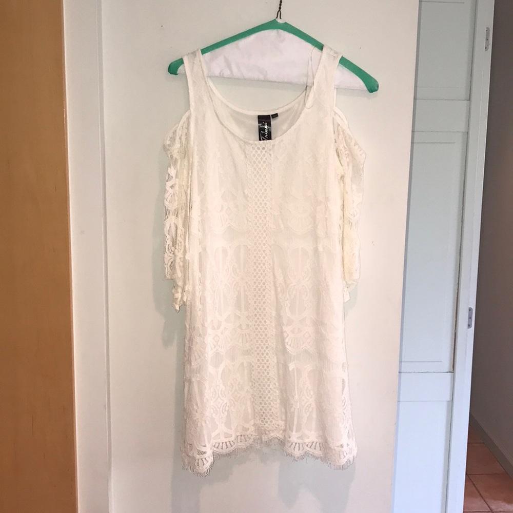 White lace womens dress